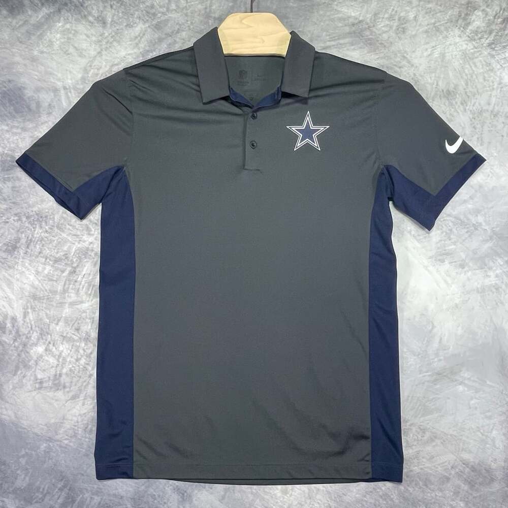 Nike Dallas Cowboys Dri-Fit Polo Size M Gray Blue NFL Team Apparel